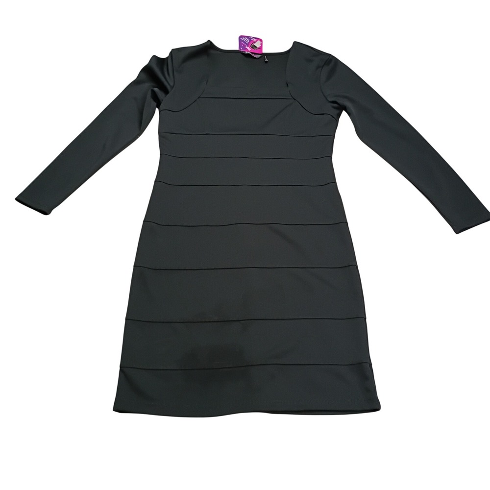 Shapesational Bandage Dress Women L Black NEW Long Sleeve Shaping Bodycon Mini